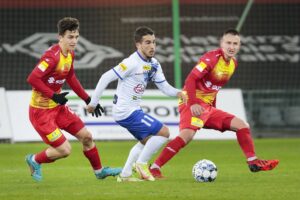 05.04.2022. Kielce. Mecz 25. kolejki Fortuna 1 Ligi, Korona Kielce - Podbeskidzie Bielsko-Biała / Wiktor Taszłow / Radio Kielce