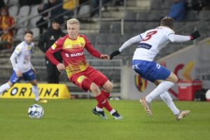 05.04.2022. Kielce. Mecz 25. kolejki Fortuna 1 Ligi, Korona Kielce - Podbeskidzie Bielsko-Biała / Wiktor Taszłow / Radio Kielce