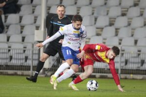 05.04.2022. Kielce. Mecz 25. kolejki Fortuna 1 Ligi, Korona Kielce - Podbeskidzie Bielsko-Biała / Wiktor Taszłow / Radio Kielce