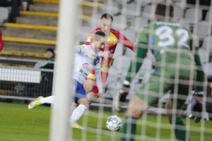 05.04.2022. Kielce. Mecz 25. kolejki Fortuna 1 Ligi, Korona Kielce - Podbeskidzie Bielsko-Biała / Wiktor Taszłow / Radio Kielce