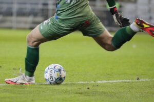 05.04.2022. Kielce. Mecz 25. kolejki Fortuna 1 Ligi, Korona Kielce - Podbeskidzie Bielsko-Biała / Wiktor Taszłow / Radio Kielce