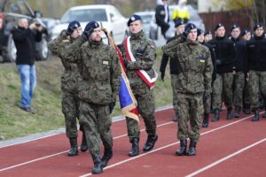 08.04.2022. Kielce. Ślubowanie klas mundurowych w Zespole Szkół Mechanicznych / Wiktor Taszłow / Radio Kielce