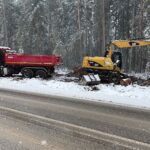 01.04.2022. Miejsce budowy ronda przy zjeździe do ośrodka Polanika w Zagnańsku / Wiktor Taszłow / Radio Kielce