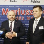 09.04.2022 Kielce. Okręgowy zjazd Solidarnej Polski. Na zdjęciu od lewej: poseł Mariusz Gosek i senator Jacek Włosowicz / Jarosław Kubalski / Radio Kielce