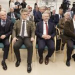 01.04.2022 Kielce. Wizyta Ministra Edukacji i Nauki Przemysława Czarnka. Na zdjęciu od lewej: wicewojewoda Rafał Nowak, senator Krzysztof Słoń, świętokrzyski kurator oświaty Kazimierz Mądzik i senator Jarosław Rusiecki / Jarosław Kubalski / Radio Kielce