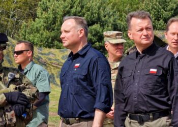 Na zdjęciu (od lewej): Andrzej Duda - prezydent RP i Mariusz Błaszczak - minister obrony narodowej / Paweł Wądołowski / Radio Białystok