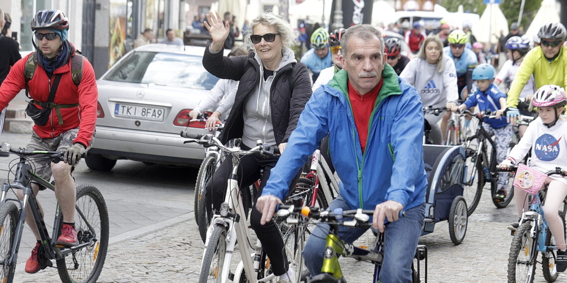 29.05.2022 Kielce. Rynek.  I Świętokrzyski Dzień Roweru