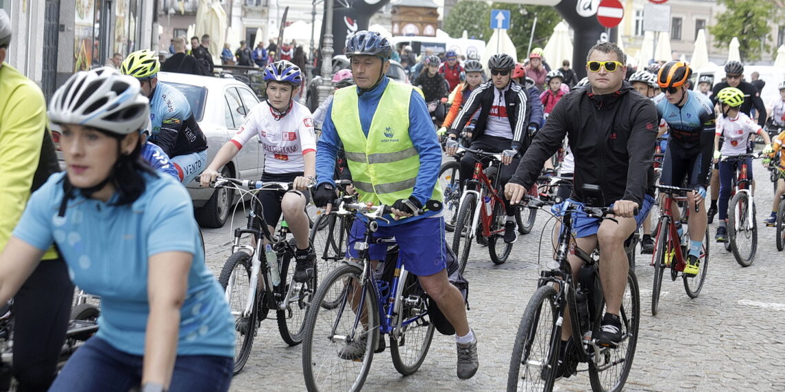 29.05.2022 Kielce. Rynek.  I Świętokrzyski Dzień Roweru