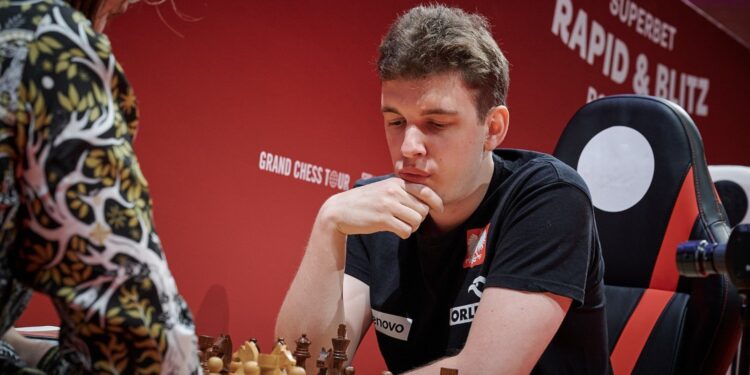 23.05.2022. Warszawa. Grand Chess Tour. Na zdjęciu: Jan Krzysztof Duda / Rafał Oleksiewicz