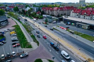 09.05.2022. Kielce. Skrzyżowanie alei Solidarności i alei Tysiąclecia Państwa Polskiego / Jarosław Kubalski / Radio Kielce