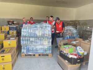 20.05.2022. Sandomierz. Transport pomocy humanitarnej przygotowany przez Caritas Diecezji Sandomierskiej / Grażyna Szlęzak-Wójcik / Radio Kielce