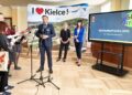 26.05.2022. Kielce. Konferencja w urzędzie miasta. Na zdjęciu (od lewej): Marcin Chłodnicki - zastępca prezydenta Kielc, Agata Wojda - zastępca prezydenta Kielc, Dorota Czesak - Referat Kultury