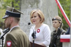 03.05.2022. Kielce. Obchody Święta Konstytucji 3 Maja. Na zdjęciu: Anna Krupka - wiceminister sportu / Wiktor Taszłow / Radio Kielce