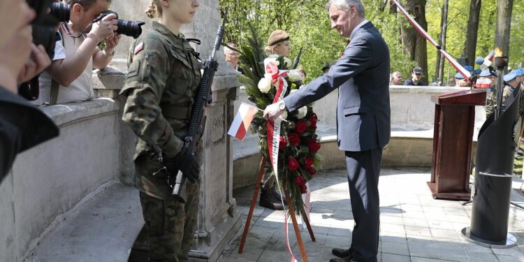 03.05.2022. Kielce. Obchody Święta Konstytucji 3 Maja. Na zdjęciu: Zbigniew Koniusz - wojewoda świętokrzyski / Wiktor Taszłow / Radio Kielce