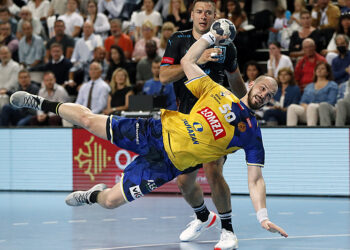 12.05.2022. Francja. Montpellier. Ćwierćfinał Ligi Mistrzów piłkarzy ręcznych: Montpellier HB - Łomża Vive Kielce / Fot. PAP/EPA - Guillaume Horcajuelo