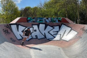 07.05.2022. Kielce. Graffiti na kieleckim skateparku / Wiktor Taszłow / Radio Kielce