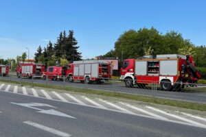 20.05.2022. Kielce. Ulica Grunwaldzka. Wyciek gazu na stacji benzynowej / Wiktor Taszłow / Radio Kielce