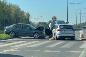 09.05.2022. Kielce. Wypadek na ulicy Ściegiennego / Wiktor Taszłow / Radio Kielce