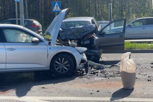 09.05.2022. Kielce. Wypadek na ulicy Ściegiennego / Wiktor Taszłow / Radio Kielce