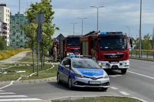 20.05.2022. Kielce. Ulica Grunwaldzka. Wyciek gazu na stacji benzynowej / Wiktor Taszłow / Radio Kielce