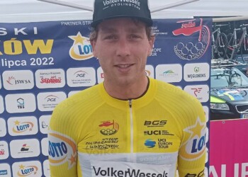 29.06.2022. Na zdjęciu: Coen Vermeltfoort (VolkerWessels Cycling Team) - zwycięzca 1. etapu 33. Międzynarodowego Wyścigu Solidarności i Olimpijczyków / Fot. Międzynarodowy Wyścig Kolarski "Solidarności" i Olimpijczyków / Facebook
