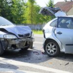 20.06.2022. Radlin. Zderzenie trzech samochodów / Fot. Piotr Kwaśniewski – Radio Kielce