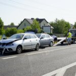 20.06.2022. Radlin. Zderzenie trzech samochodów / Fot. Piotr Kwaśniewski – Radio Kielce