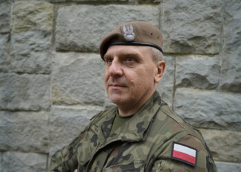 Na zdjęciu kapitan Marcin Kowal - oficer prasowy ŚBOT / Fot. Dionizy Krawczyński - Radio Kielce