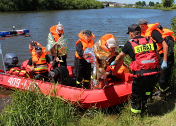 Pińczów. Ćwiczenia strażackie pod kryptonimem „Powódź 2022” / Fot. Marta Gajda-Kruk - Radio Kielce