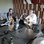 24.06.2022. Sportowa Debata Radia Kielce. Na zdjęciu (od lewej): Paweł Kotwica - dziennikarz sportowy, Jarosław Karyś - przewodniczący rady miasta, Marek Cender - Radio Kielce, Anna Kibortt - wiceprzewodnicząca rady miasta / Fot. Wiktor Taszłow - Radio Kielce