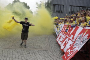 19.06.2022 Kolonia (Niemcy) Final Four Ligi Mistrzów. Przemarsz kibiców / Fot. Jarosław Kubalski - Radio Kielce