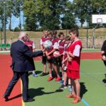 06.06.2022. Mierzwin. Otwarcie wielofunkcyjnego boiska. Na zdjęciu (z lewej): poseł Krzysztof Lipiec - lider świętokrzyskich struktur PiS / Michał Kita / Radio Kielce