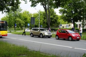 10.06.2022. Kielce. Wypadek na ul. Warszawskiej / Piotr Kwaśniewski / Radio Kielce