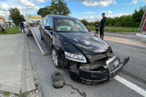 14.06.2022. Kielce. Zdarzenie drogowe na ulicy Łódzkiej / Wiktor Taszłow / Radio Kielce