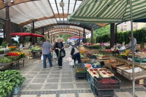 Tzw. zielony rynek w Sandomierzu. Warzywa i owoce / Grażyna Szlęzak / Radio Kielce