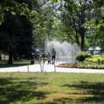 29.06.2022. Staszów. Kurtyny wodne / fot Urząd Miasta w Staszowie