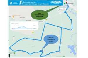 Mapa trasy VII Rodzinnego Rajdu Rowerowego Ścieżkami Jana Moskwy / Fot. Starostwo Powiatowe w Pińczowie