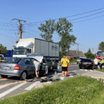 20.06.2022. Radlin. Zderzenie trzech samochodów / Fot. Piotr Kwaśniewski – Radio Kielce