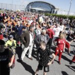 11.06.2022. Kielce, Targi Kielce. I Międzynarodowe Targi Boksu. Ustanowienie rekordu Polski w jednoczesnym treningu / Jarosław Kubalski / Radio Kielce