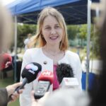 01.06.2022. Kielce. Otwarcie nowego kompleksu sportowego przy Szkole Podstawowej nr 1. Na zdjęciu: Żaneta Szczepaniak - dyrektor Szkoły Podstawowej nr 1 w Kielcach / Wiktor Taszłow / Radio Kielce