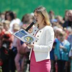 01.06.2022. Kielce. Otwarcie nowego kompleksu sportowego przy Szkole Podstawowej nr 1. Na zdjęciu: Żaneta Szczepaniak - dyrektor Szkoły Podstawowej nr 1 w Kielcach / Wiktor Taszłow / Radio Kielce