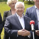 01.06.2022. Cierchy. Konferencja ws. dotacji z rządowego programu Polski Ład. Na zdjęciu: Krzysztof Lipiec - poseł / Wiktor Taszłow / Radio Kielce