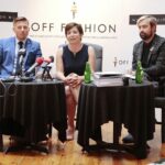 06.06.2022. Kielce. Konferencja prasowa poświęcona XXIII edycji konkursu OFF Fashion. Na zdjęciu (od lewej):  Marcin Chłodnicki - wiceprezydent Kielc, Augustyna Nowacka - dyrektor Kieleckiego Centrum Kultury, Artur Wijata - kurator Galerii Winda / Wiktor Taszłow / Radio Kielce