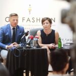 06.06.2022. Kielce. Konferencja prasowa poświęcona XXIII edycji konkursu OFF Fashion. Na zdjęciu (od lewej):  Marcin Chłodnicki - wiceprezydent Kielc, Augustyna Nowacka - dyrektor Kieleckiego Centrum Kultury / Wiktor Taszłow / Radio Kielce