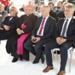06.06.2022. Kielce. Targi SACROEXPO. Na zdjęciu (od lewej): Andrzej Mochoń - prezes Targów Kielce, ks. Henryk Jagodziński - nuncjusz apostolski w Ghanie, Zbigniew Koniusz - wojewoda świętokrzyski i Krzysztof Słoń - senator PiS / Wiktor Taszłow / Radio Kielce