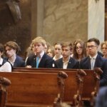 08.06.2022. Kielce. Jubileusz 20-lecia reaktywacji LO im. świętej Jadwigi Królowej. Msza święta / Wiktor Taszłow / Radio Kielce