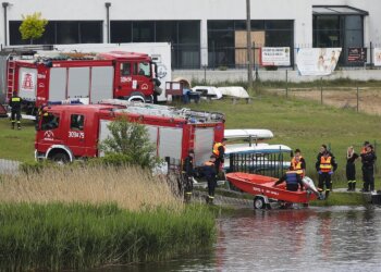 10.06.2022. Cedzyna. Ćwieczenia „Wielka Woda 2022” / Wiktor Taszłow / Radio Kielce