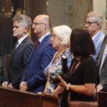13.06.2022. Kielce. Uroczystości 40-lecia Solidarności Walczącej. Na zdjęciu (od lewej): Krzysztof Słoń - senator, Piotr Wawrzyk - wiceminister spraw zagranicznych, Stanisława Gawlik „Natasza” / Wiktor Taszłow / Radio Kielce