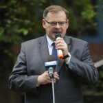 15.06.2022. Kielce. Ulica Solna. Uczczenie rocznicy zamachu na Franza Wittka. Na zdjęciu: Jan Józef Kasprzyk -  szef Urzędu do Spraw Kombatantów i Osób Represjonowanych / Wiktor Taszłow / Radio Kielce