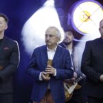11.06.2022 Kielce. Gala na koniec  I Międzynarodowych Targów Branży Bokserskiej. Na zdjęciu od lewej: szef Suzuki Motor Poland Piotr Dulnik, prezes Targów Kielce Andrzej Mochoń i wiceprezes PZB Maciej Demel / Jarosław Kubalski / Radio Kielce